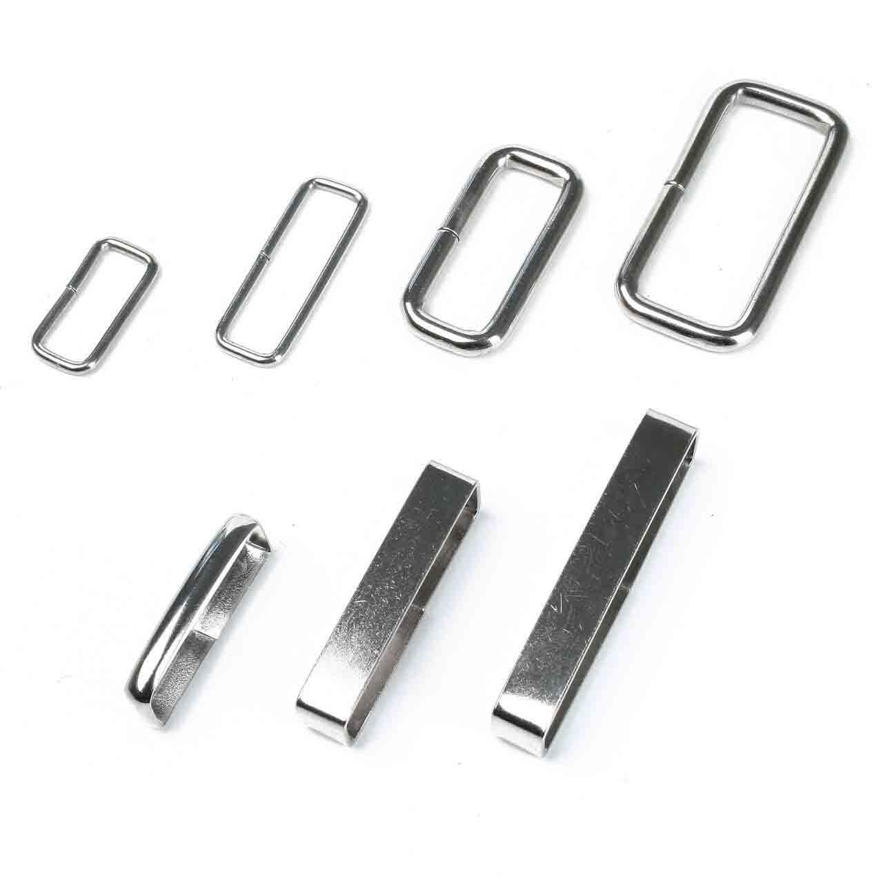 Metal loop, flat wire, 50 x 9 x 8 mm