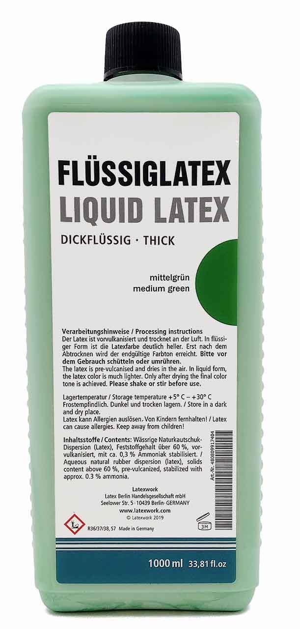Liquid latex, viscous, medium green