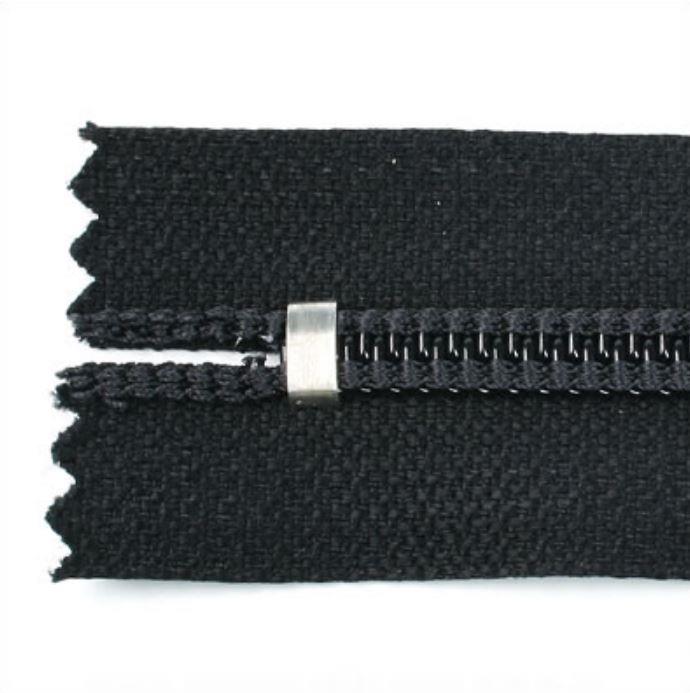 Zipper connector, silver colored, size: 20, pack of 10