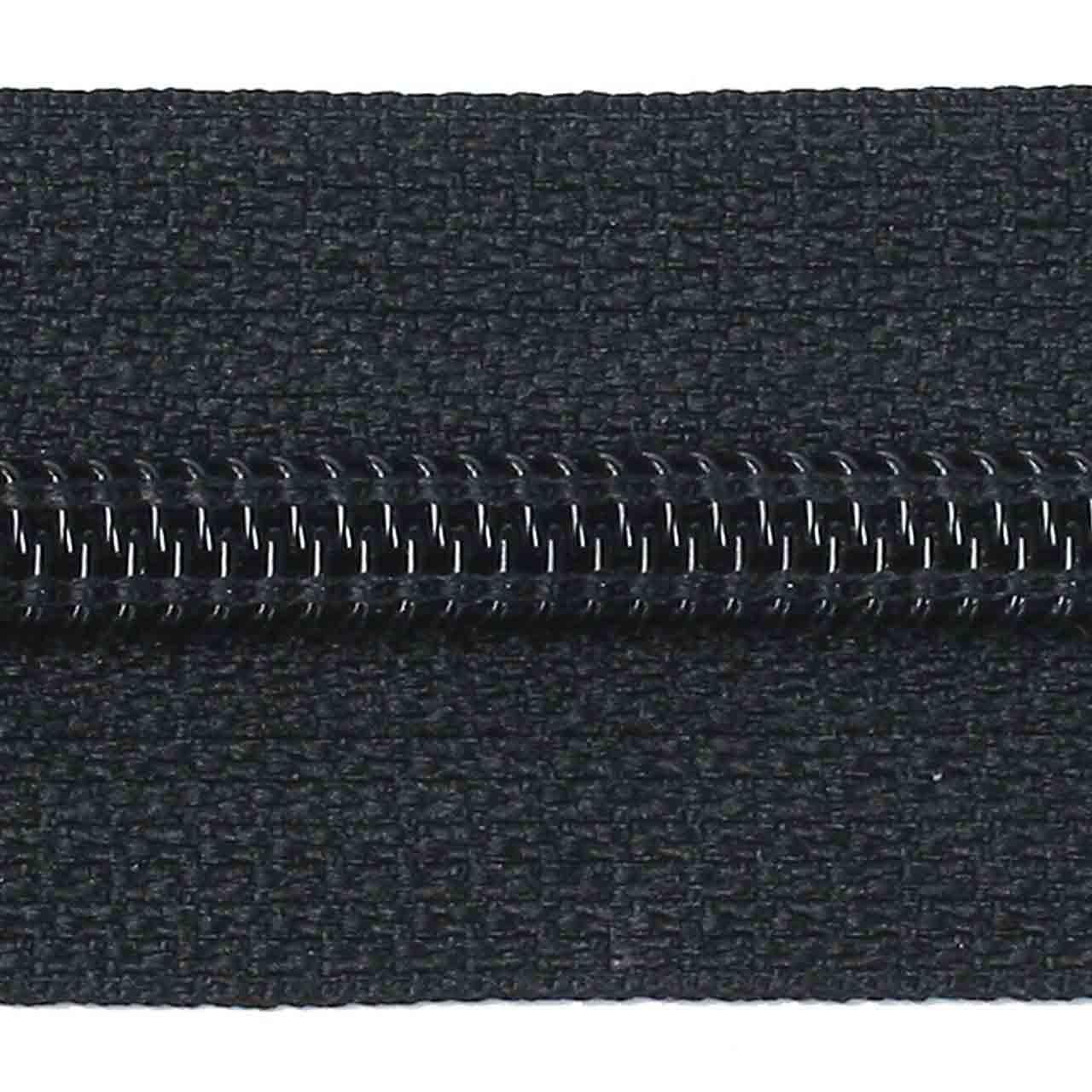 Zip, price per linear meter, black