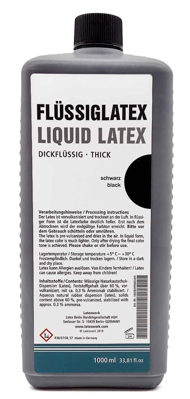 Liquid latex, viscous, black